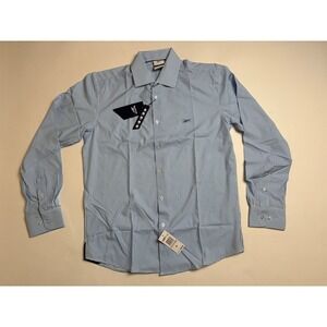Reebok Men's White Blue Checks Casual Button Down Shirt Size XL